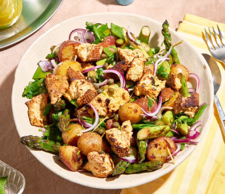 Rezept für Spargel-Röstkartoffel-Salat mit Texas Roast Tofu