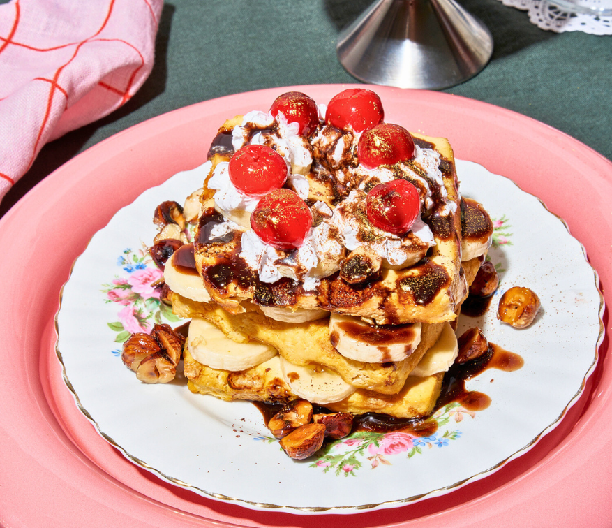 Rezept fürBanana Split Tofu Waffel mit omami Tasty Nature Tofu